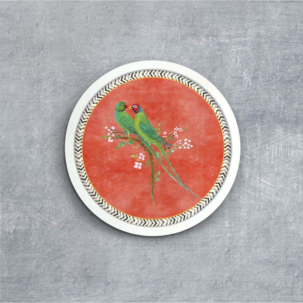 Parrot - Pichwai-style Framed Wall Art