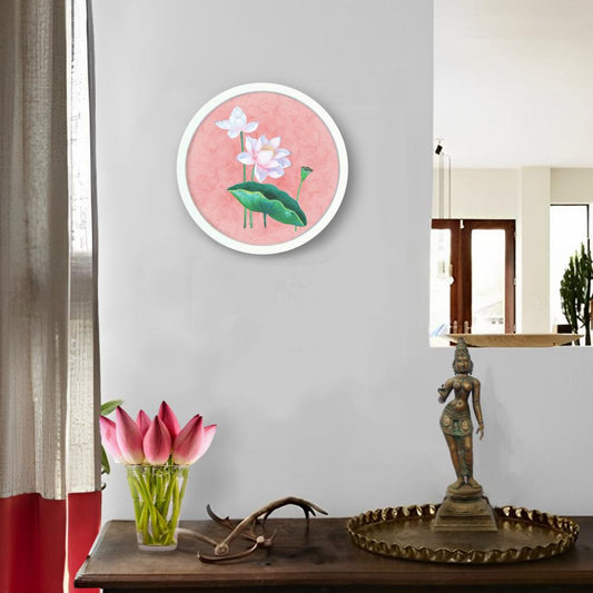 Lotus (Pink) - Pichwai-style Framed Wall Art