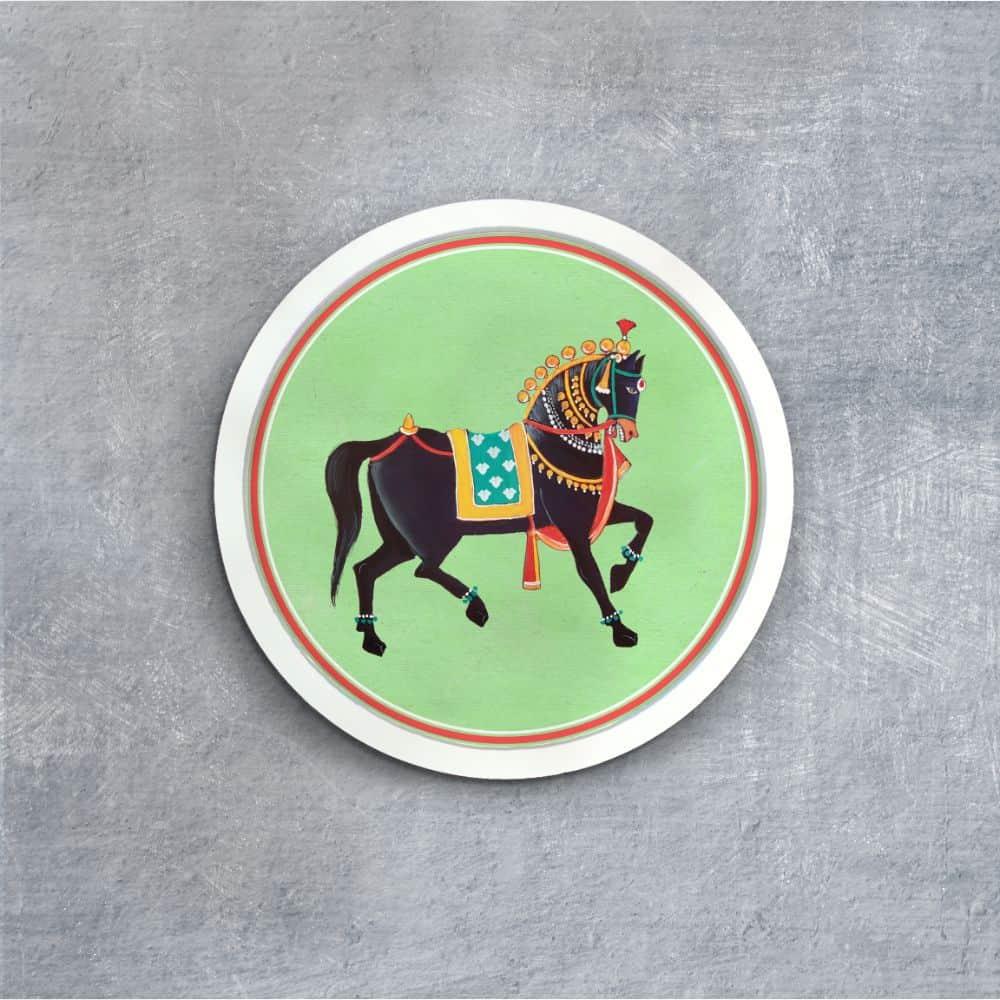 Horse - Pichwai-style Framed Wall Art (Style 1)