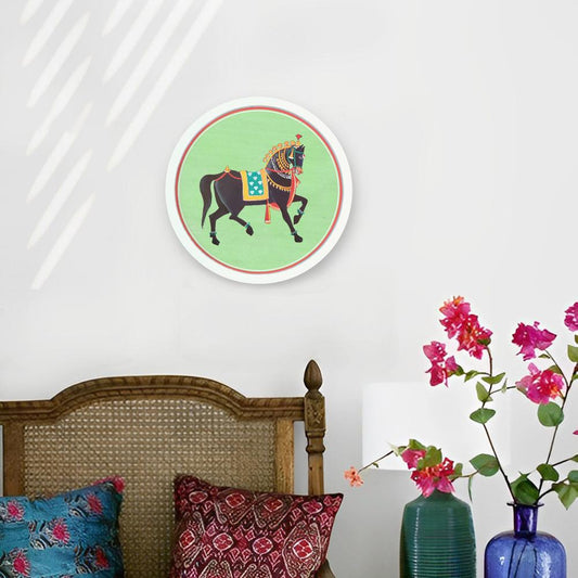 Horse - Pichwai-style Framed Wall Art (Style 1)