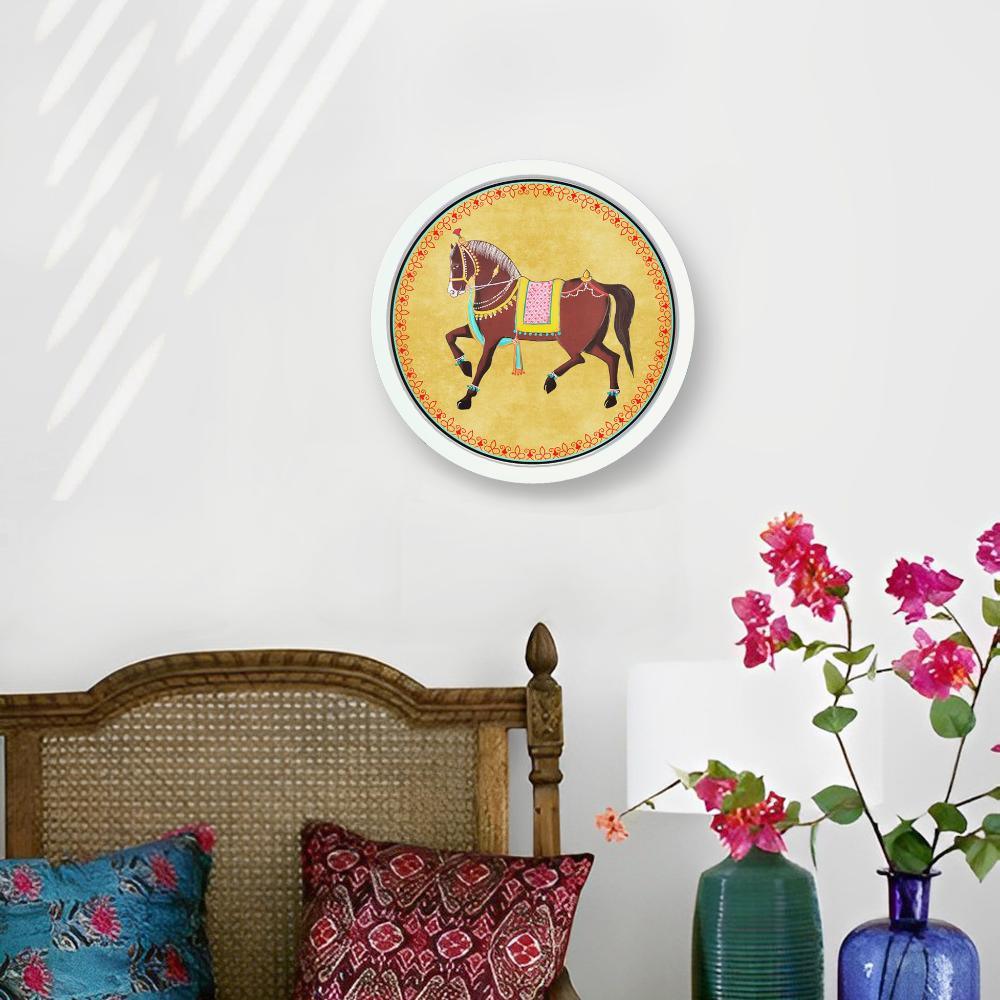 Horse - Pichwai-style Framed Wall Art (Style 2)