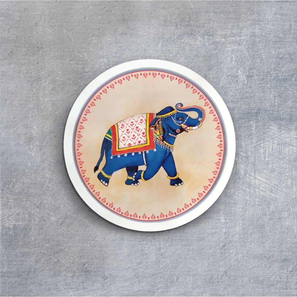 Elephant - Pichwai-style Framed Wall Art (Style 1)