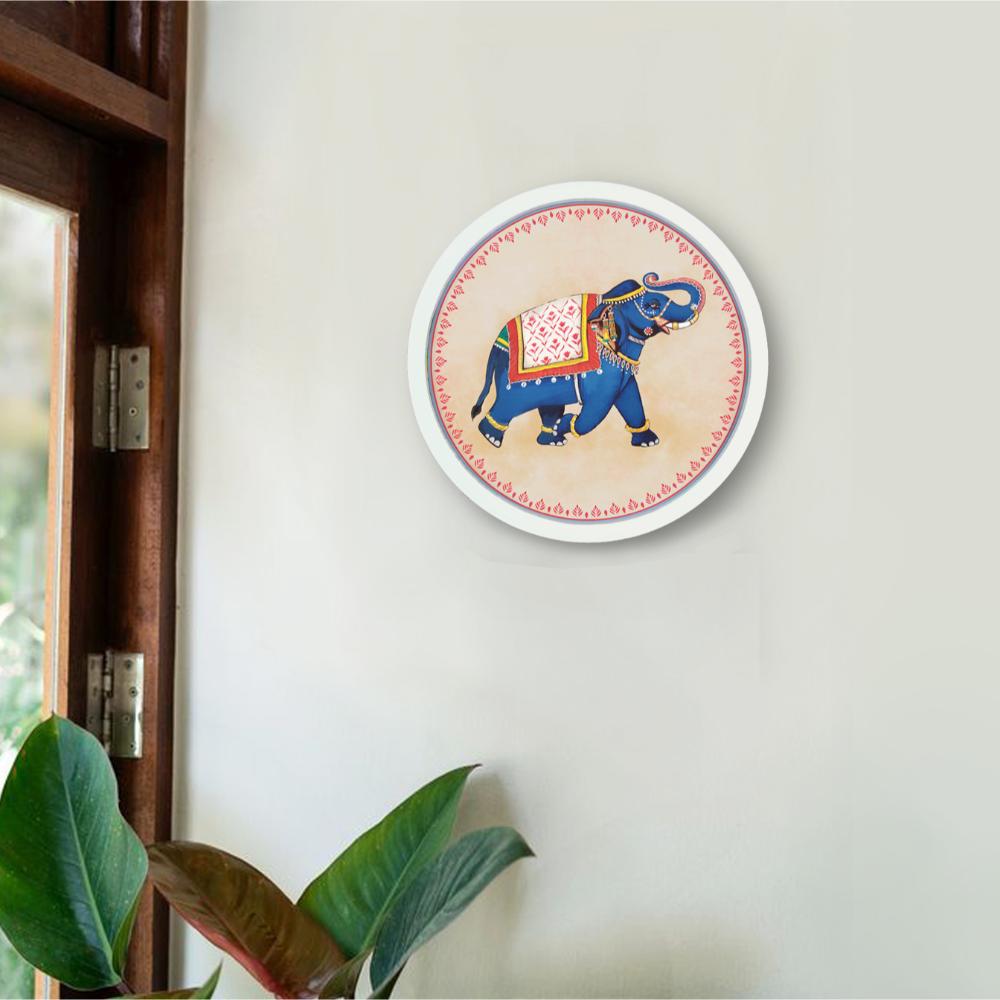Elephant - Pichwai-style Framed Wall Art (Style 1)