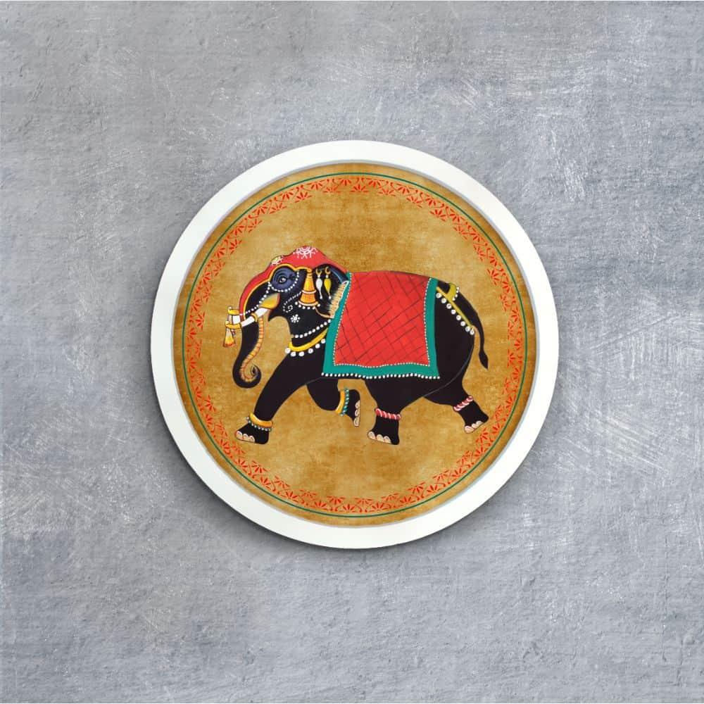 Elephant - Pichwai-style Framed Wall Art (Style 2)