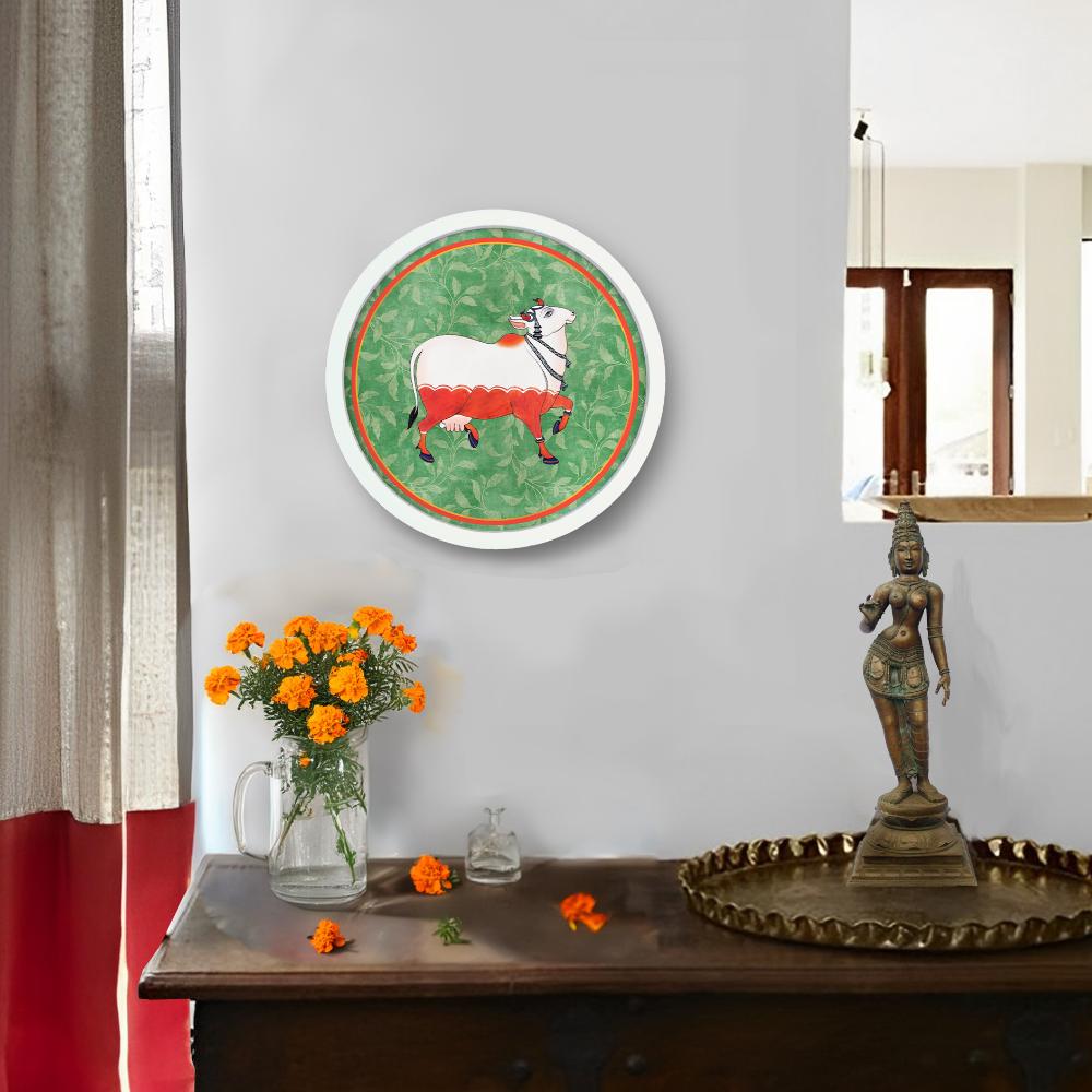 Cow - Pichwai-style Framed Wall Art (Style 1)