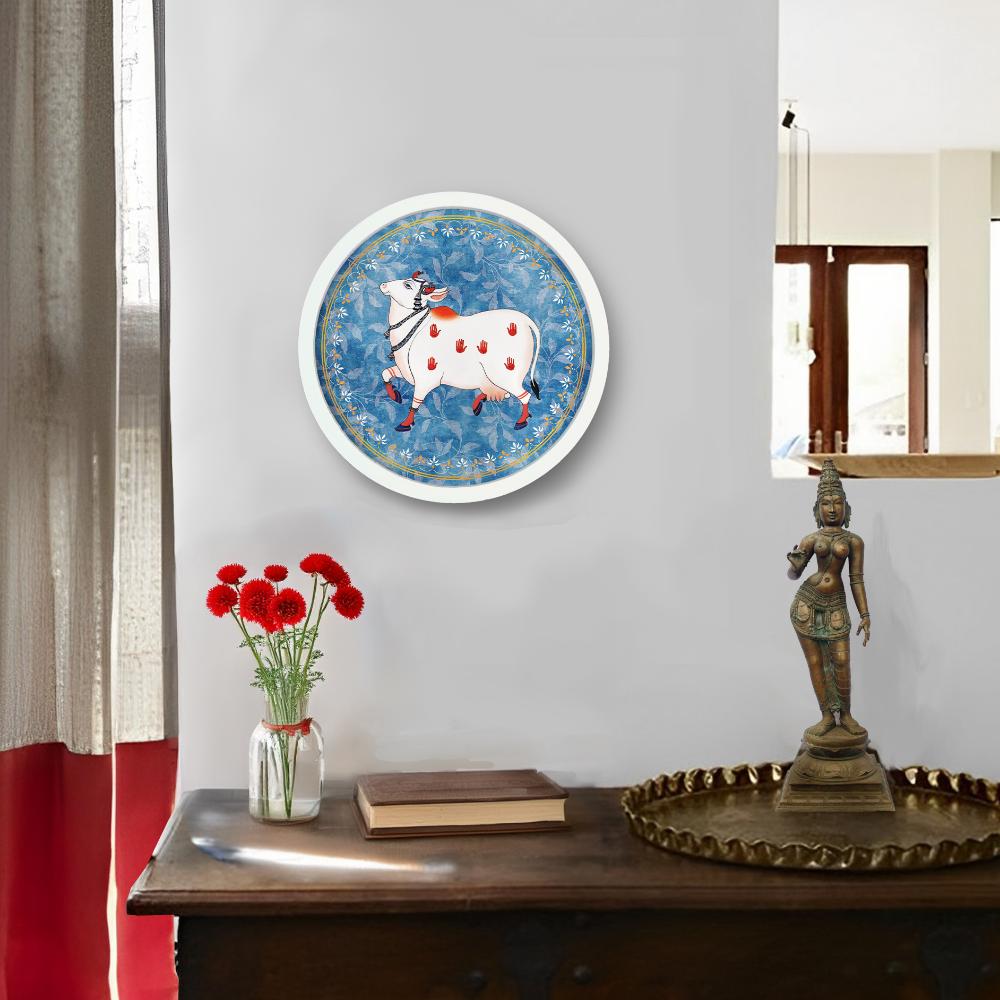 ⁠Cow - Pichwai-style Framed Wall Art (Style 2)