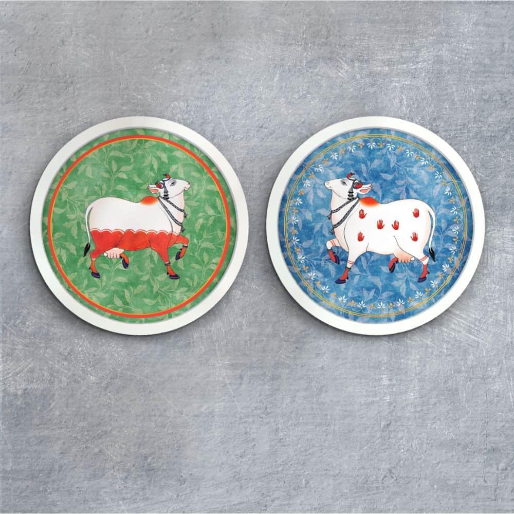 Gaay - Pichwai-style Framed Wall Art (Set of 2)