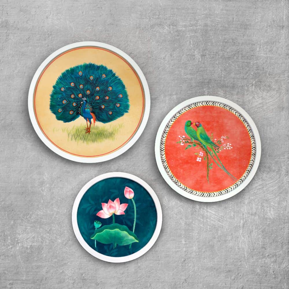 Pichwai-style Framed Wall Art (Set of 3)