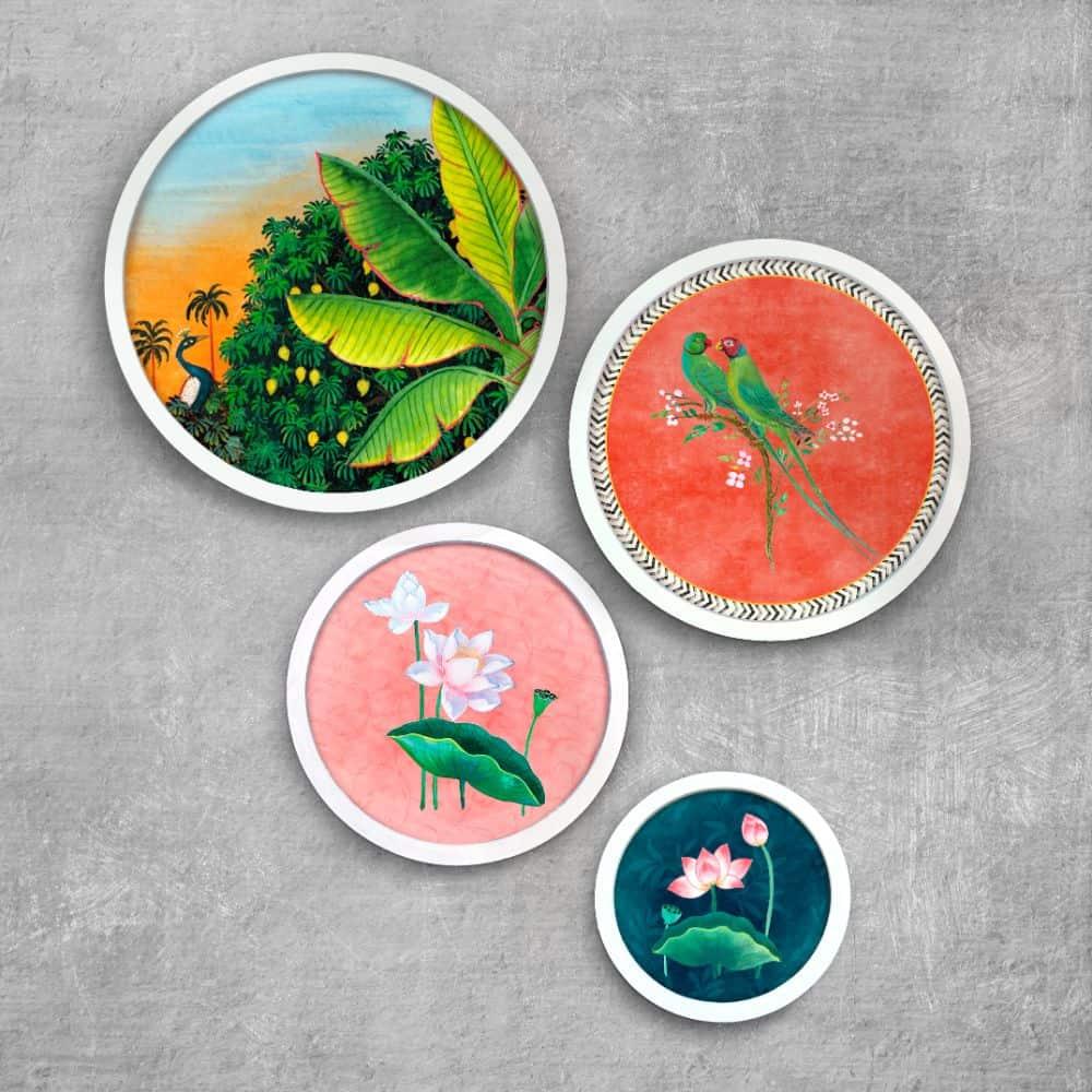 Pichwai-style Framed Wall Art (Set of 4)