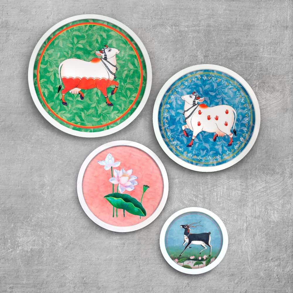 Pichwai-style Framed Wall Art (Set of 4)