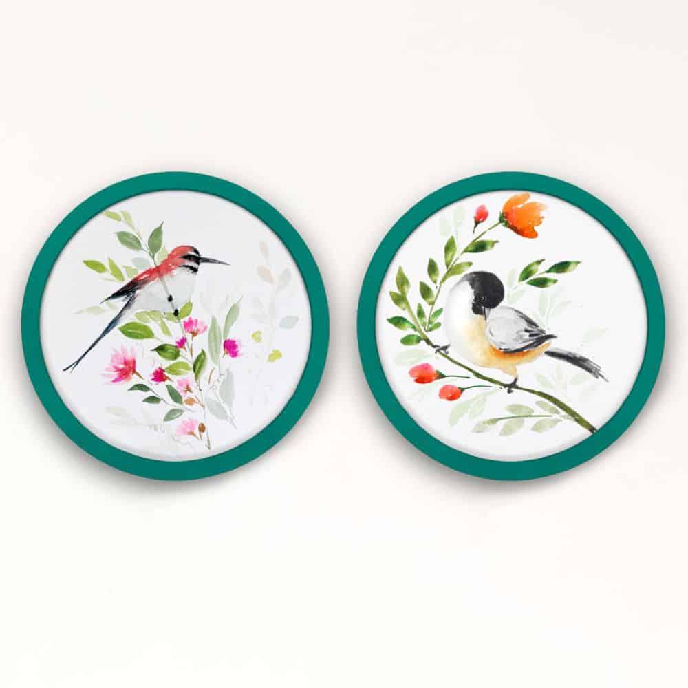 Hand-painted Wall Art - Birds - Set of 2 (Style 1)