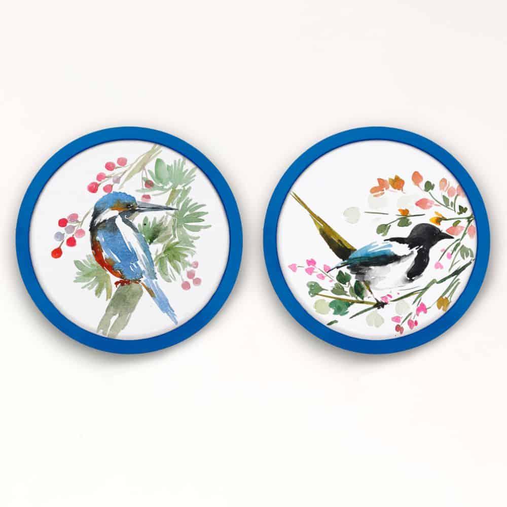 Hand-painted Wall Art - Birds - Set of 2 (Style 2)