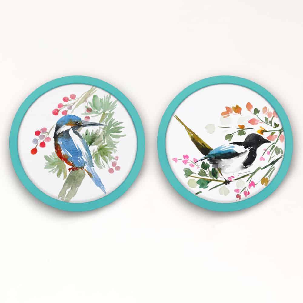 Hand-painted Wall Art - Birds - Set of 2 (Style 2)