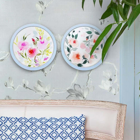 ⁠Hand-painted Wall Art - Flowers - Set of 2 (Style 1)