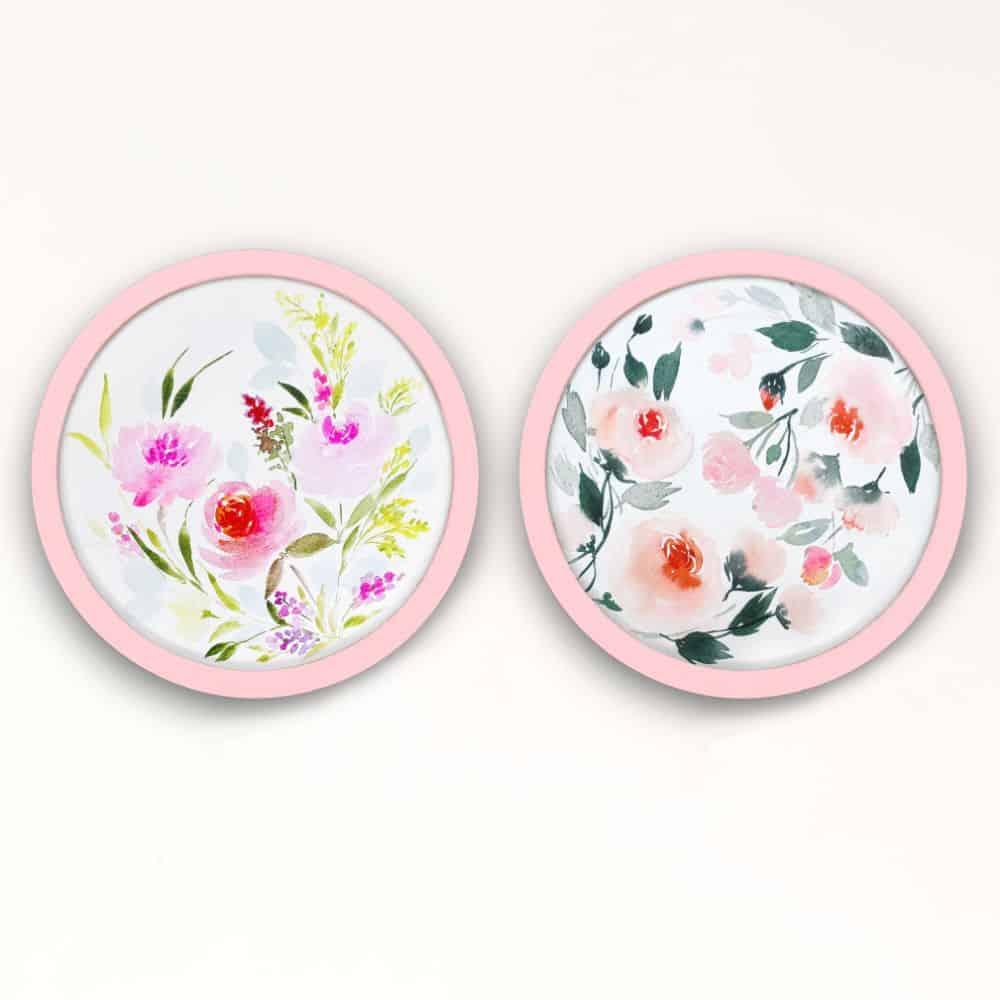 ⁠Hand-painted Wall Art - Flowers - Set of 2 (Style 1)
