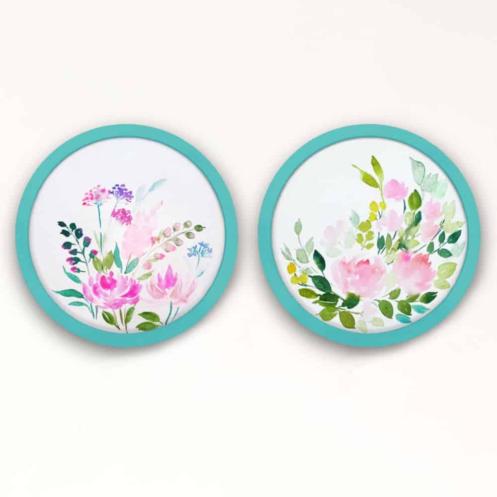 Hand-painted Wall Art - Flowers - Set of 2 (Style 2)