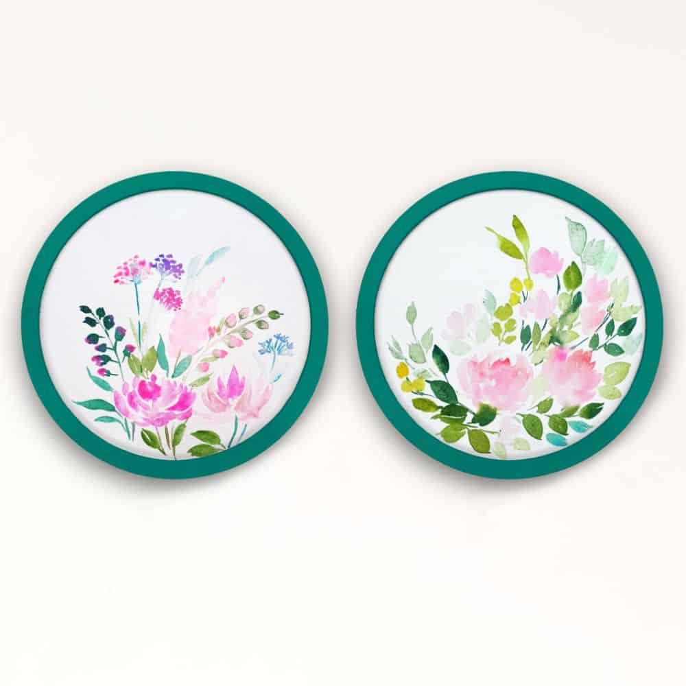 Hand-painted Wall Art - Flowers - Set of 2 (Style 2)