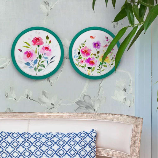 Hand-painted Wall Art - Flowers - Set of 2 (Style 3)