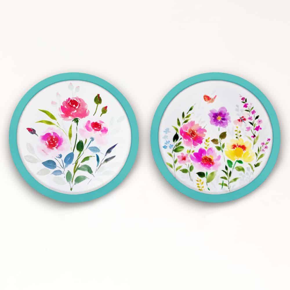 Hand-painted Wall Art - Flowers - Set of 2 (Style 3)