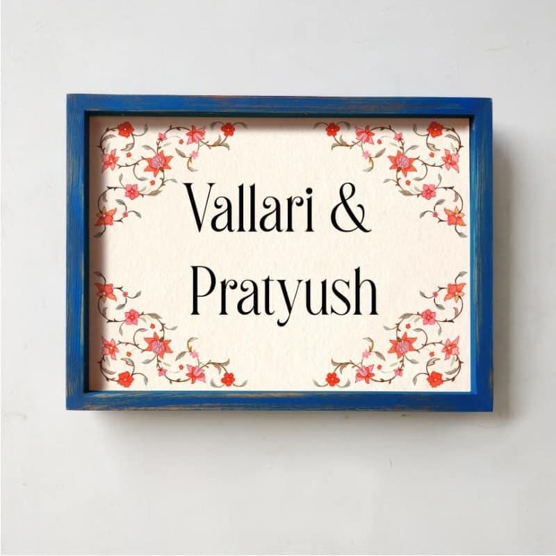 Veli - Handcrafted Framed Nameplate - Red