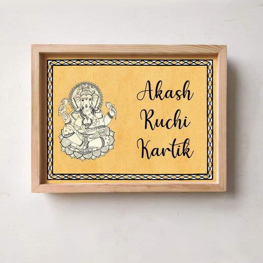 Ganesh - Handcrafted Framed Nameplate