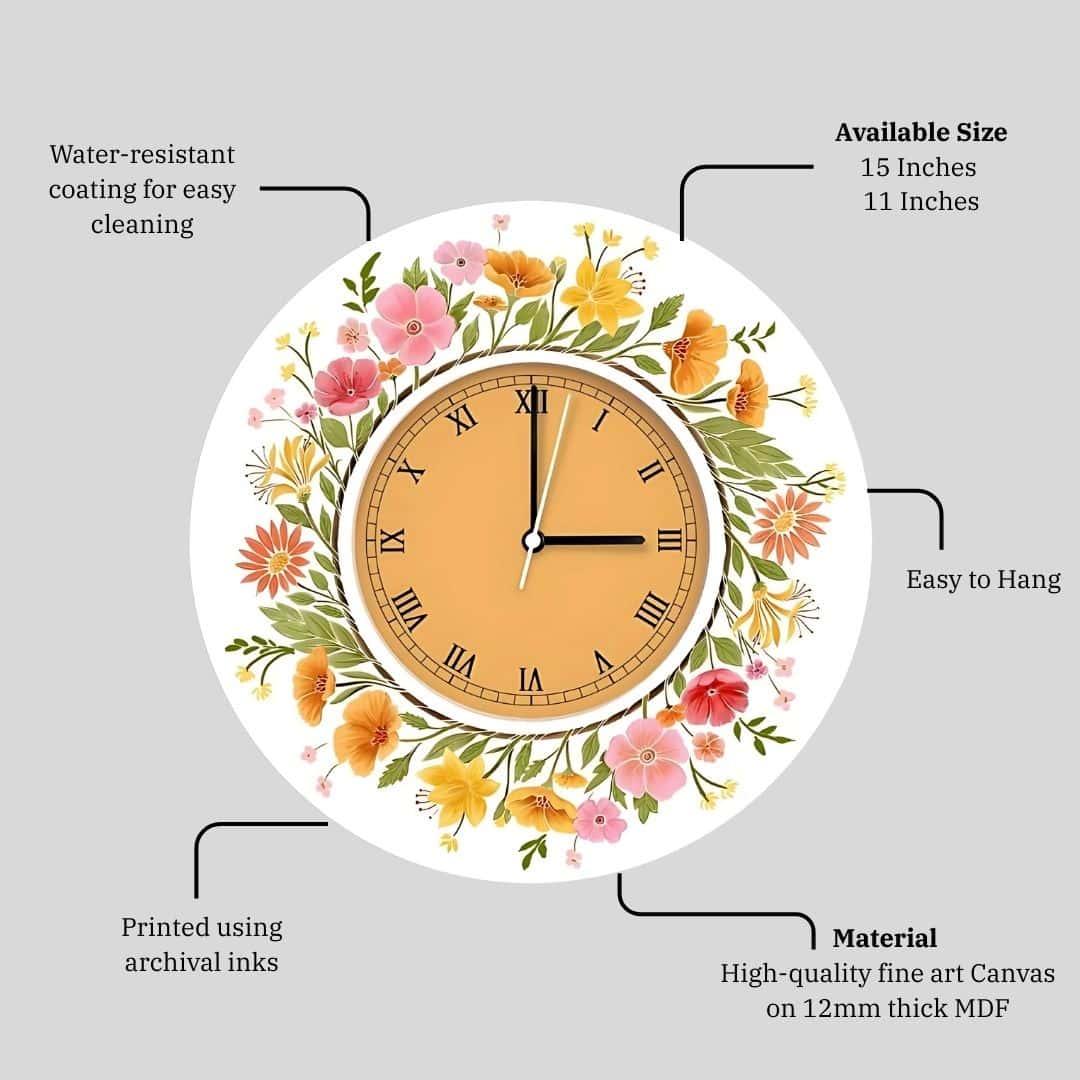 Moments in Bloom – Mustard Floral Clock