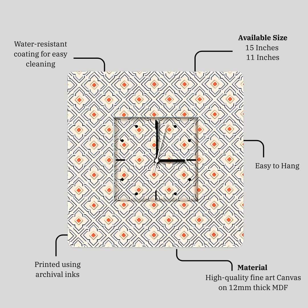Echoes of Time – Block Print Wall Clock