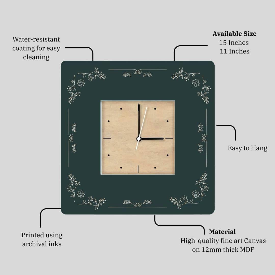 Verdant Moments – Green Botanical Timepiece
