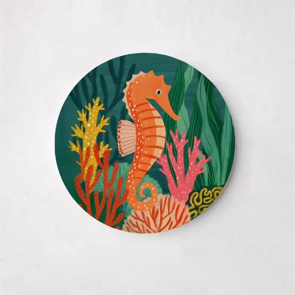 Seahorse Swirl - Kids' Room Wall Art