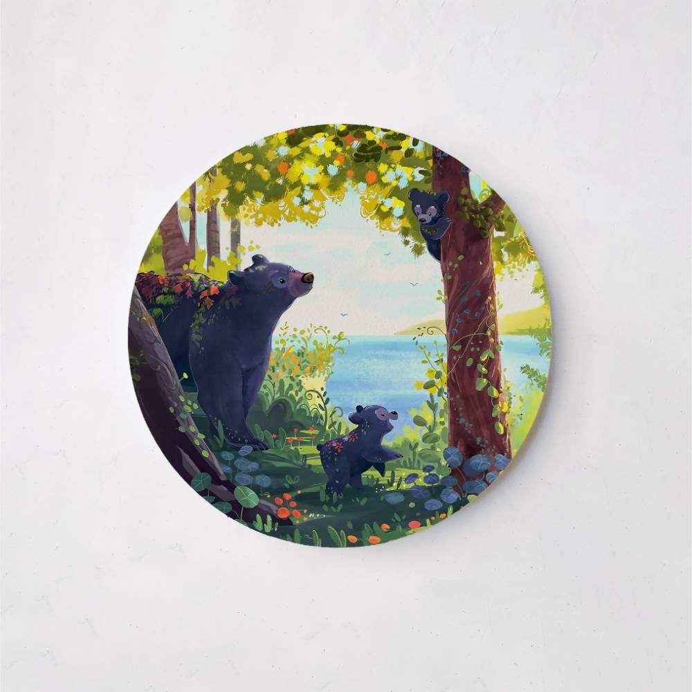 Bear Cub Bliss - Kids' Room Wall Art