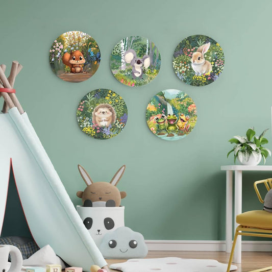 Cute Animals - Set of 5 - Kids' Room Wall Art