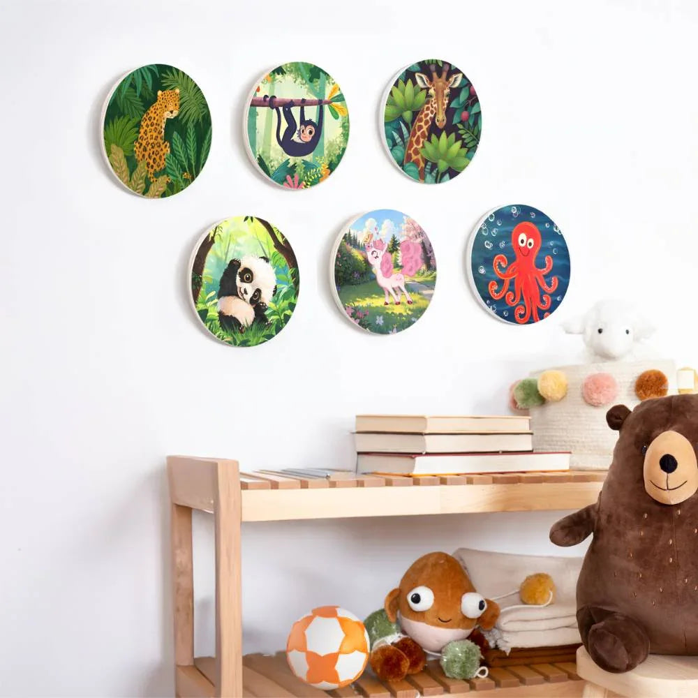 Cute Animals - Set of 6 - Kids' Room Wall Art