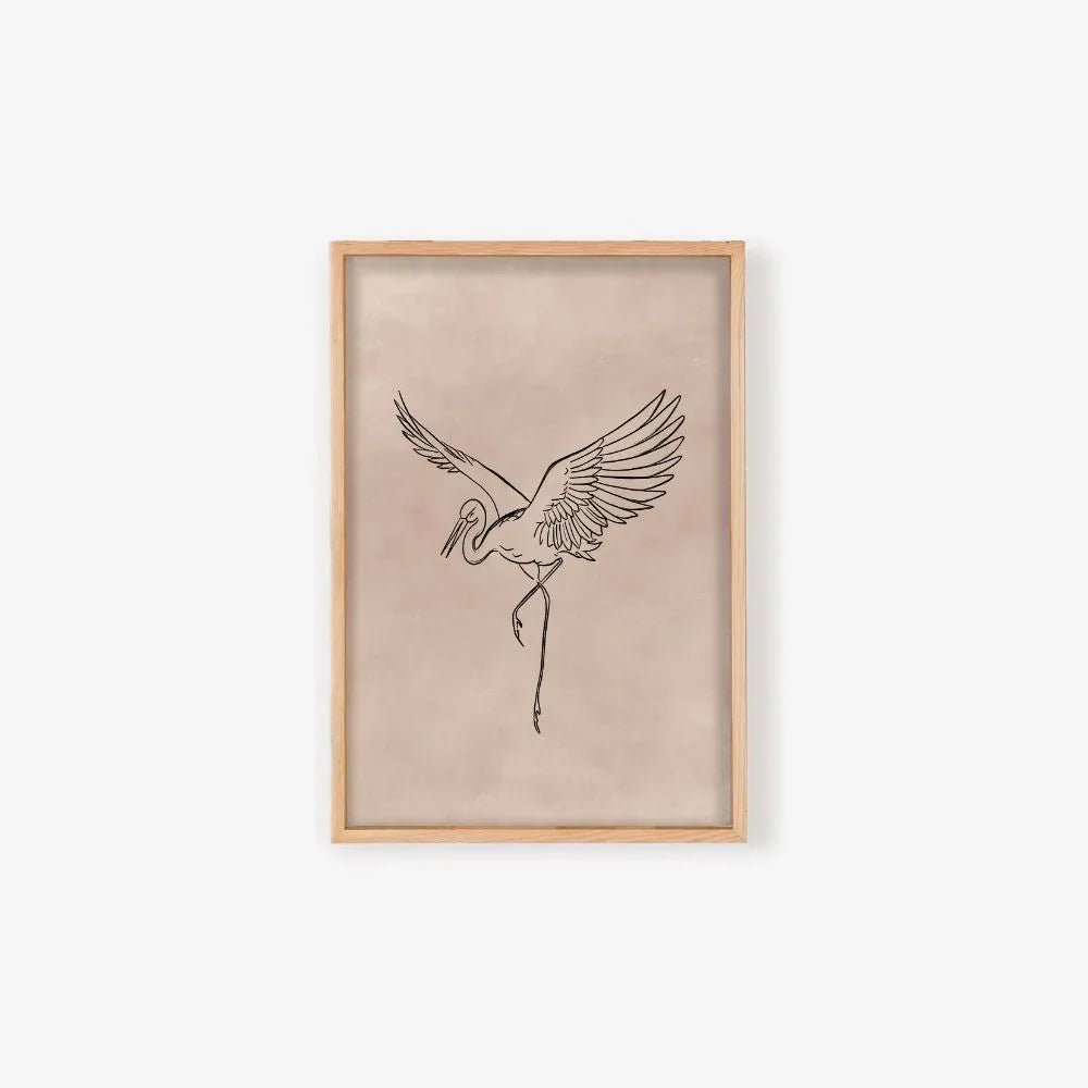 Crimson Flight - Minimalist Canvas Art Print