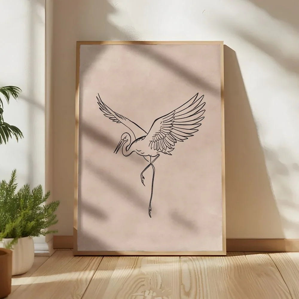Crimson Flight - Minimalist Canvas Art Print