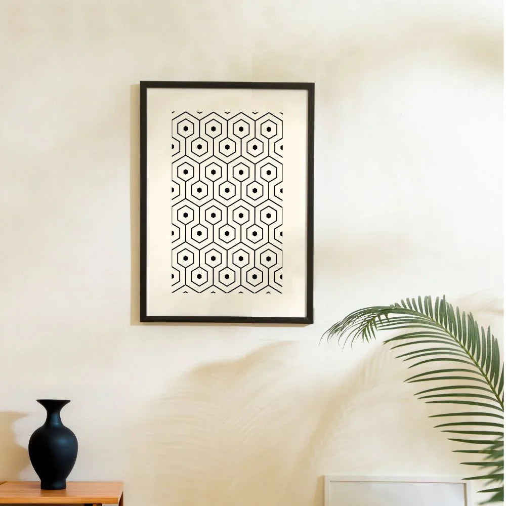 Hexa Flow - Minimalist Geometric Canvas Art Print
