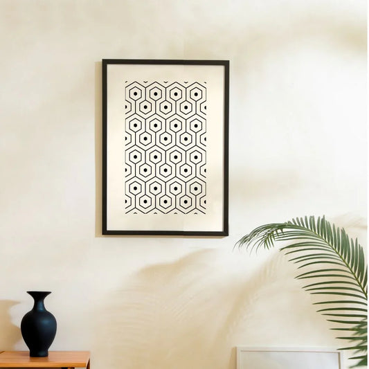 Hexa Flow - Minimalist Geometric Canvas Art Print