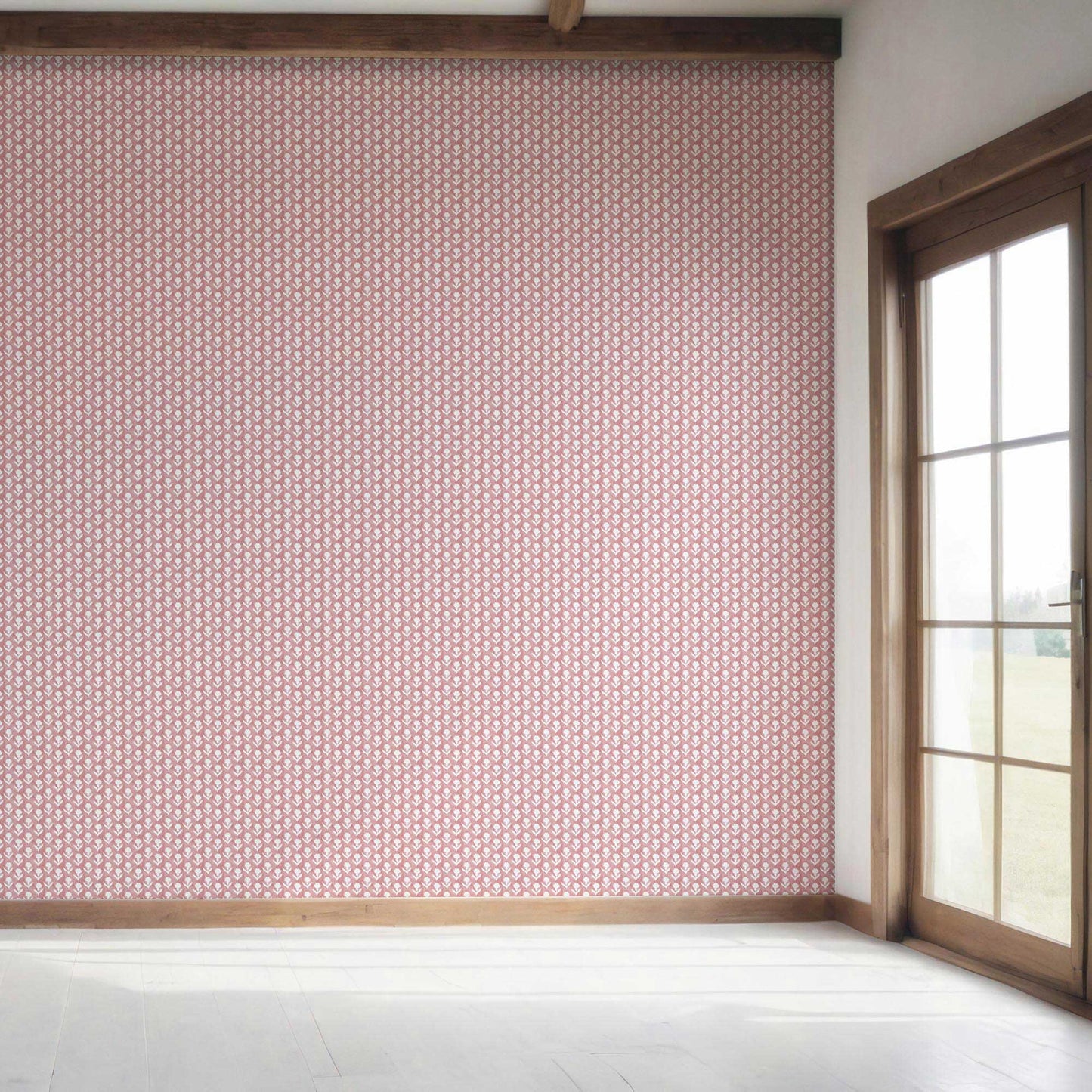Meadow Crest Wallpaper - Rose Blush