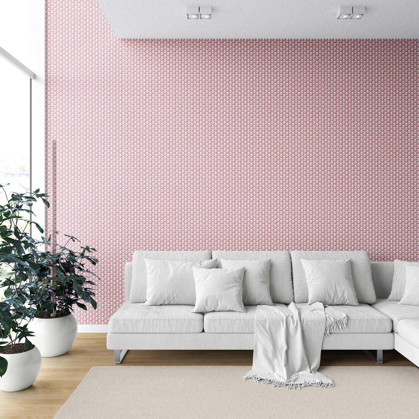 Meadow Crest Wallpaper - Rose Blush