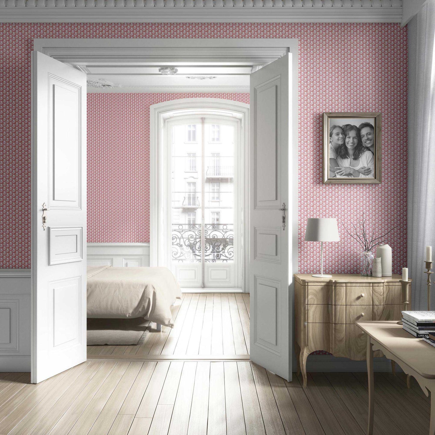Meadow Crest Wallpaper - Rose Blush