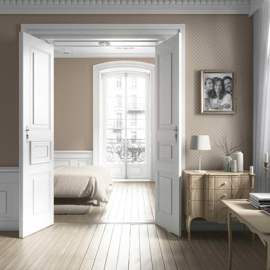 Petal Trellis Wallpaper - Sand Taupe