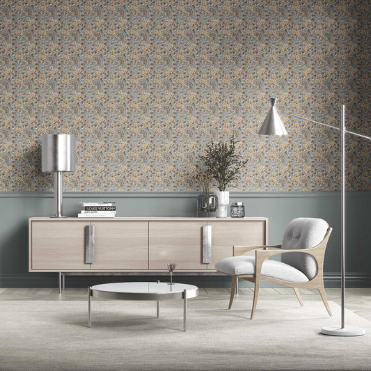 Buti Cascade Wallpaper - Misty Blue