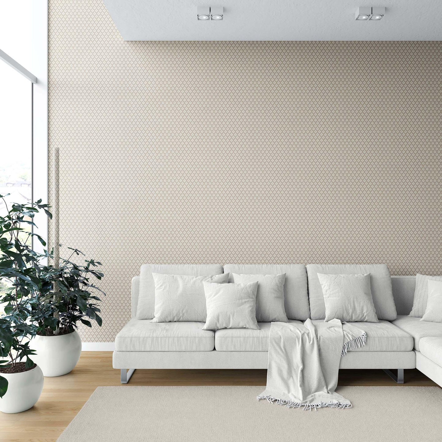 Trellis Bloom Wallpaper - Blush Sand