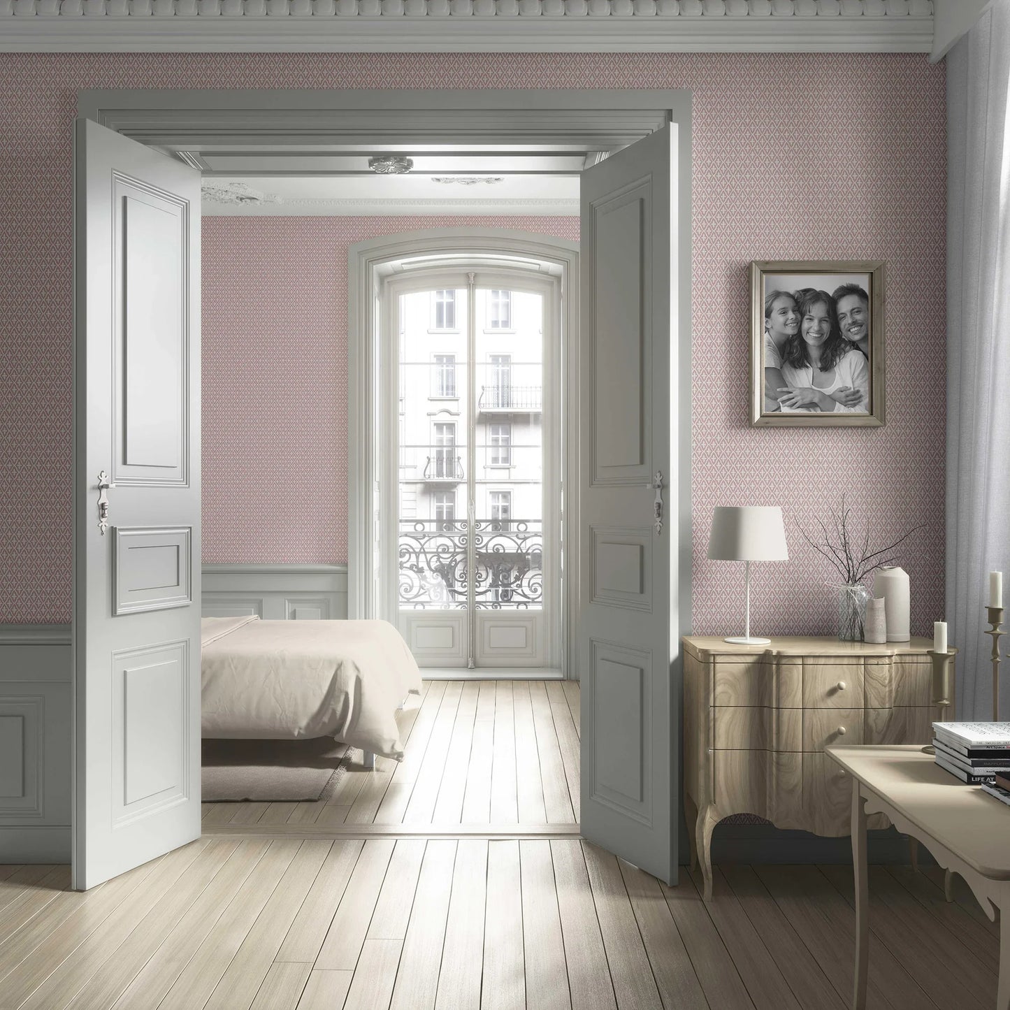 Mughal Grid Wallpaper - Clay Blush
