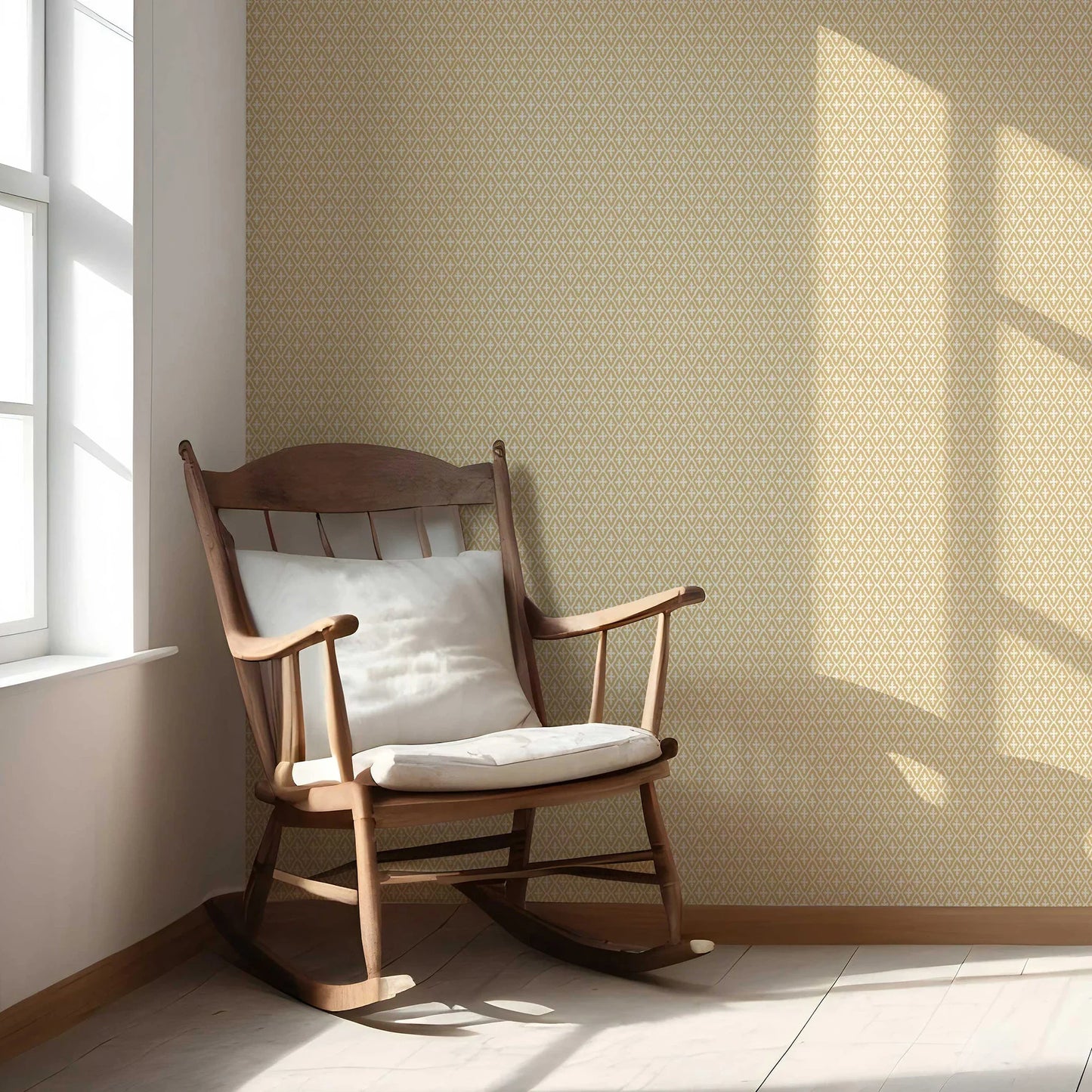 Mughal Grid Wallpaper - Caramel Stone