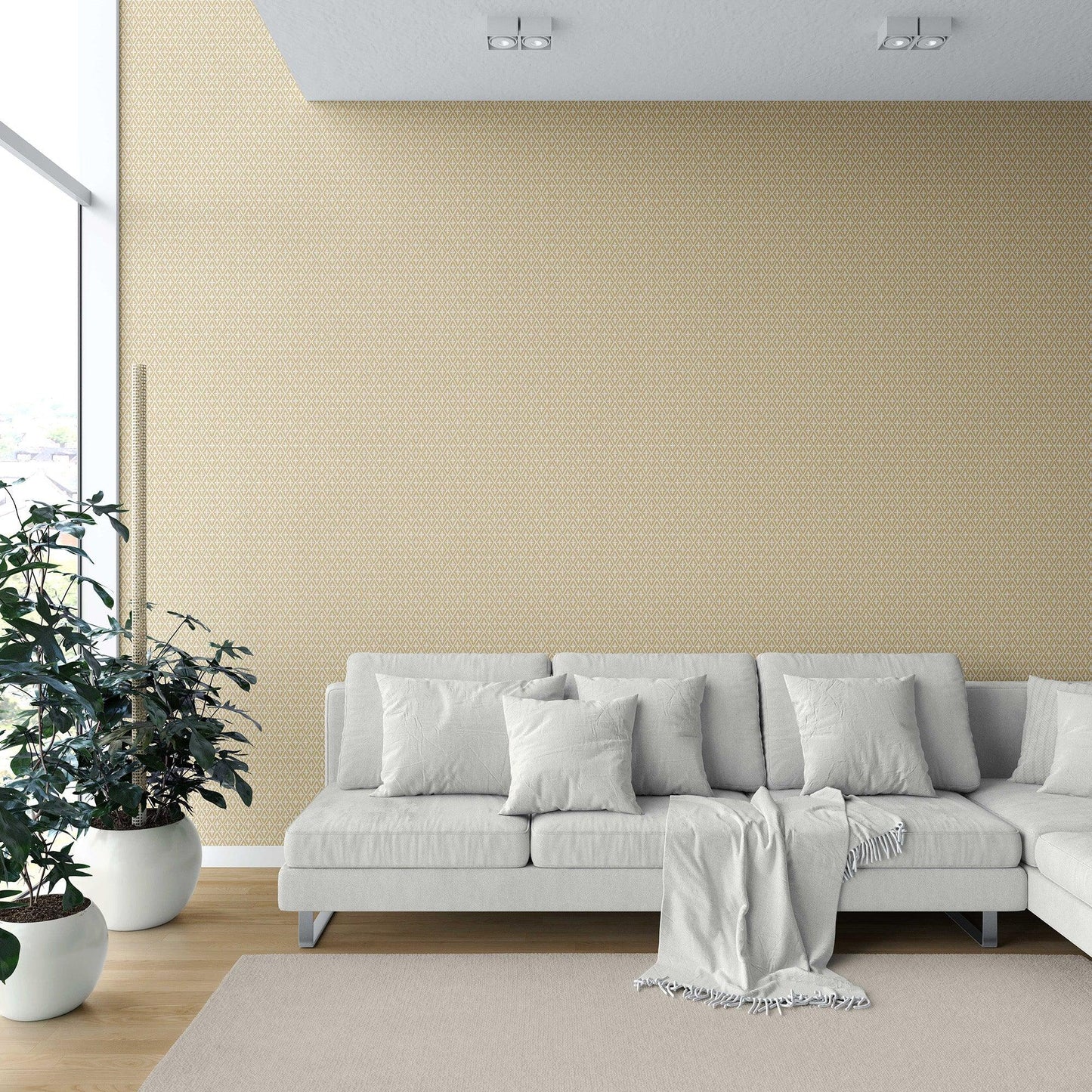 Mughal Grid Wallpaper - Caramel Stone