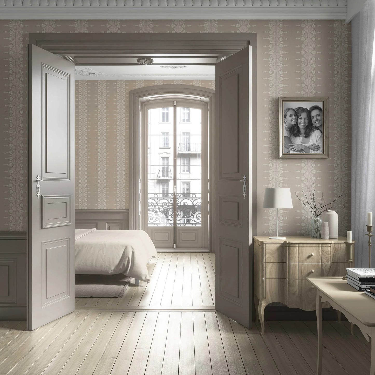 Zari Lineage Wallpaper - Tusk Beige