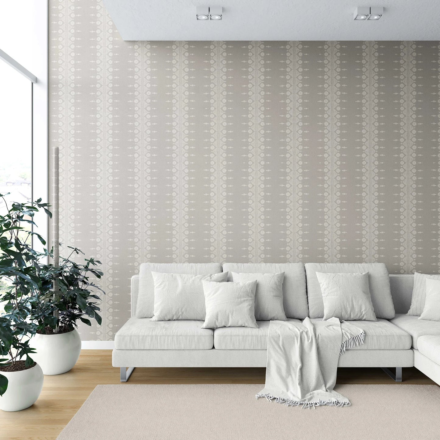 Zari Lineage Wallpaper - Misty Taupe