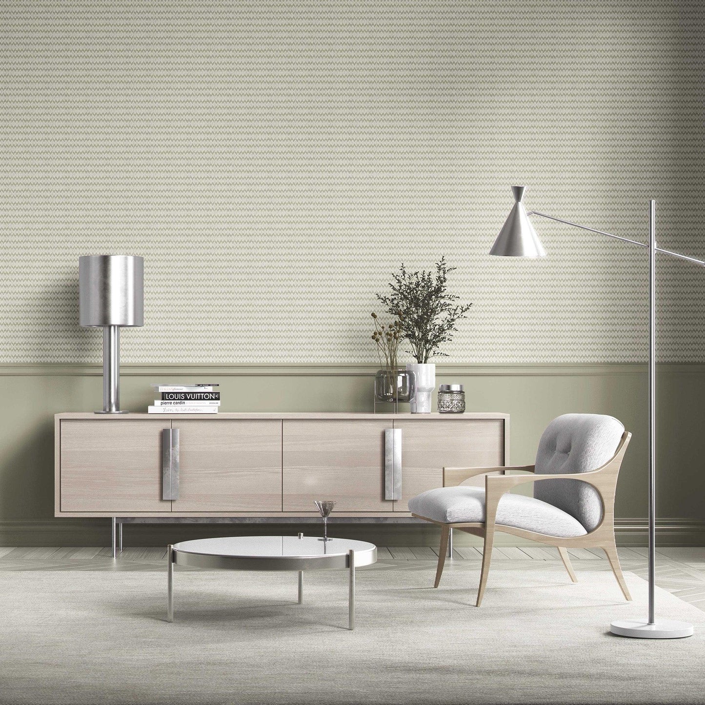 Ikat Reverie Wallpaper - Mossed Ivory