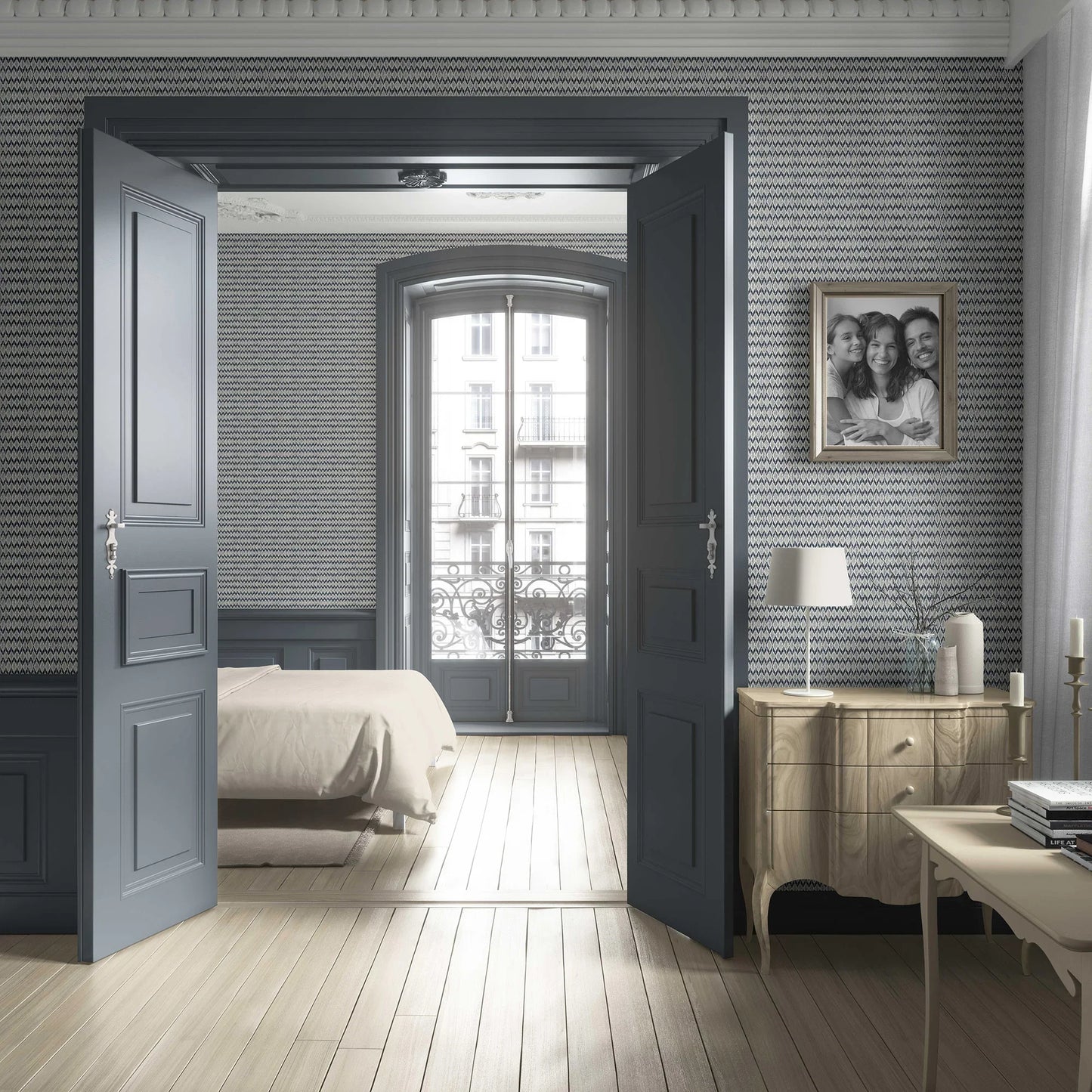 Ikat Reverie Wallpaper - Midnight Mirage