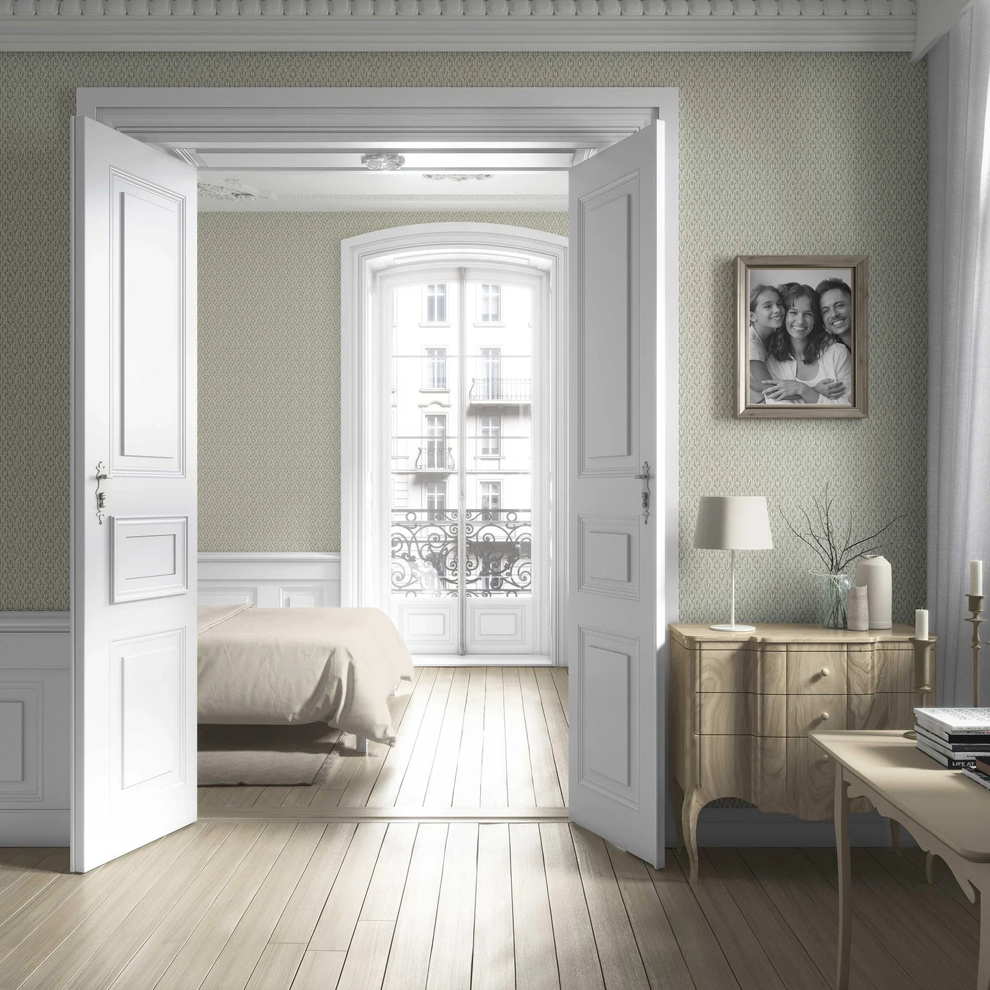 Arched Canopy Wallpaper - Willow Dust